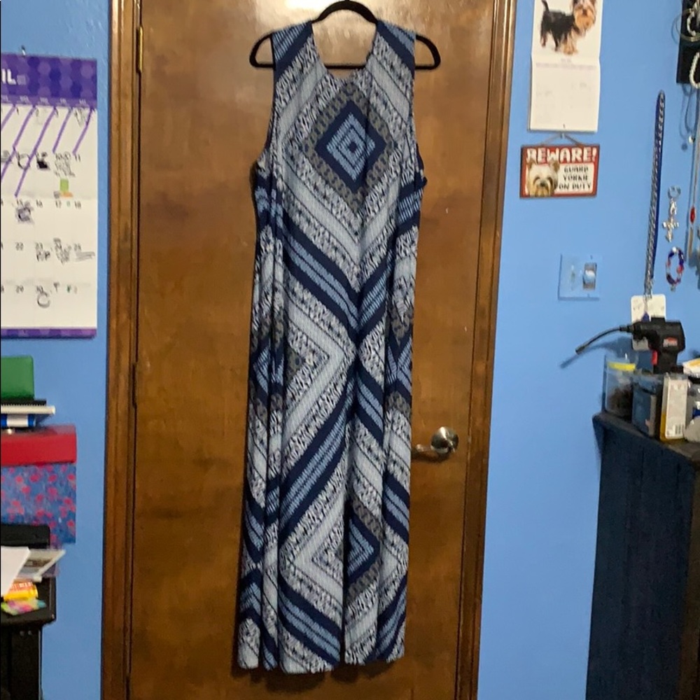 Roaman’s Diamond Print Sleeveless Dress